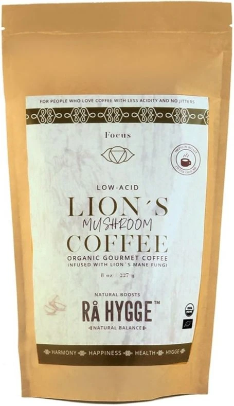 Rå Hygge Lion's Mane Mushroom Coffee 227 G, Ground Coffee 1 Rå Hygge Lion's Mane Mushroom Coffee 227 G, Ground Coffee