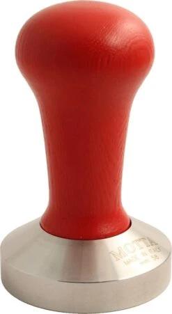 Motta Tamper 58 Mm With Wooden Handle, Red