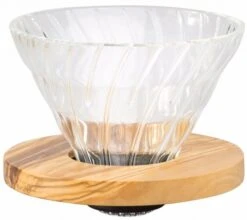 Hario Olive Wood V60 Glass Dripper Size 02