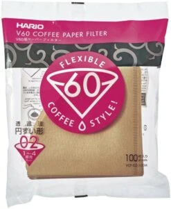 Hario V60 Misarashi Size 02 Brown Coffee Paper Filters 100 Pcs