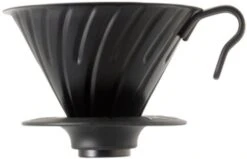 Hario V60 Steel Dripper Size 02 With Silicone Base, Matte Black