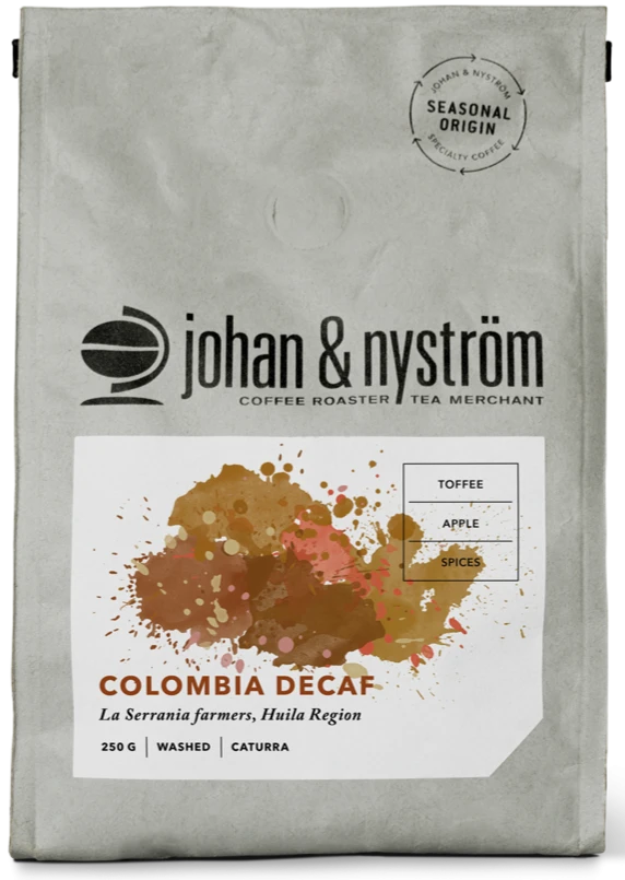 Johan & Nyström Colombia Decaf 250 G Coffee Beans 1 Johan & Nyström Colombia Decaf 250 G Coffee Beans