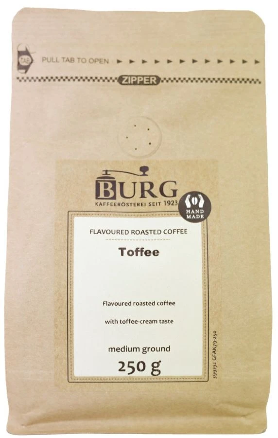 Burg Flavoured Coffee, Toffee 250 G Ground 1 Burg Flavoured Coffee, Toffee 250 G Ground