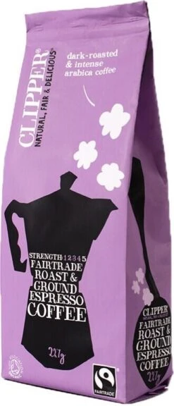 Clipper Organic & Fairtrade Ground Espresso Coffee 227 G