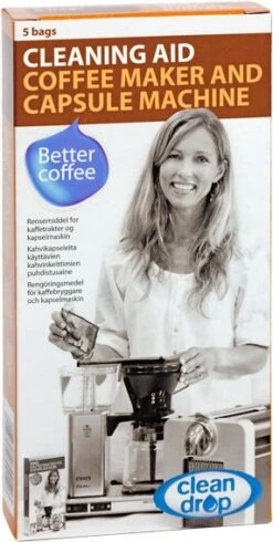 Clean Drop Cleaning Aid For Coffee Makers 5 Bags