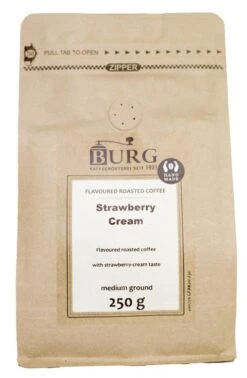 Burg Flavoured Coffee, Strawberry Cream 250 G Ground