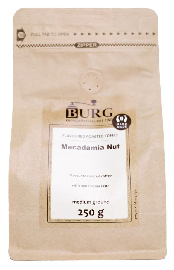 Burg Flavoured Coffee, Macadamia Nut 250 G Ground 1 Burg Flavoured Coffee, Macadamia Nut 250 G Ground