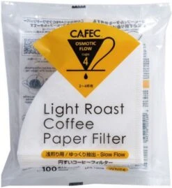 CAFEC Light Roast T-92 Coffee Paper Filter 4 Cup, 100 Pcs