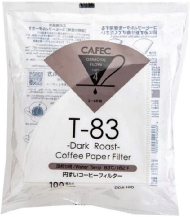 CAFEC Dark Roast T-83 Coffee Paper Filter 4 Cup, 100 Pcs 1 CAFEC Dark Roast T-83 Coffee Paper Filter 4 Cup, 100 Pcs