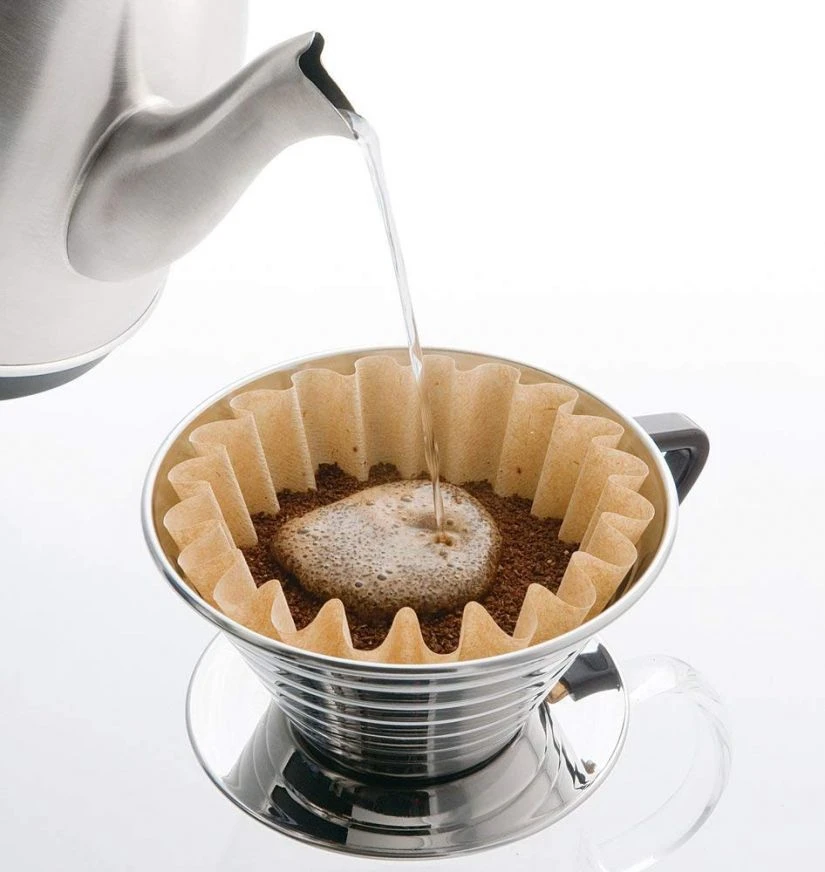 Kalita Wave #185 Stainless Steel Dripper 2 Kalita Wave #185 Stainless Steel Dripper - Image 2